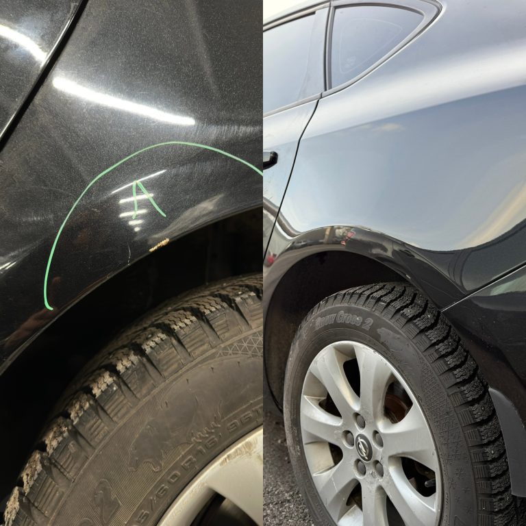 Локальный ремонт сколов на заднем крыле