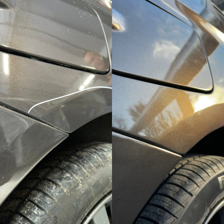 Локальный ремонт царапины заднего крыла