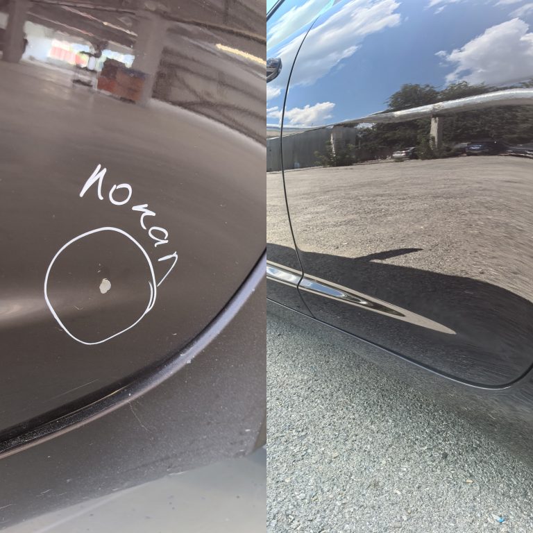 Локальный ремонт скола на задней двери