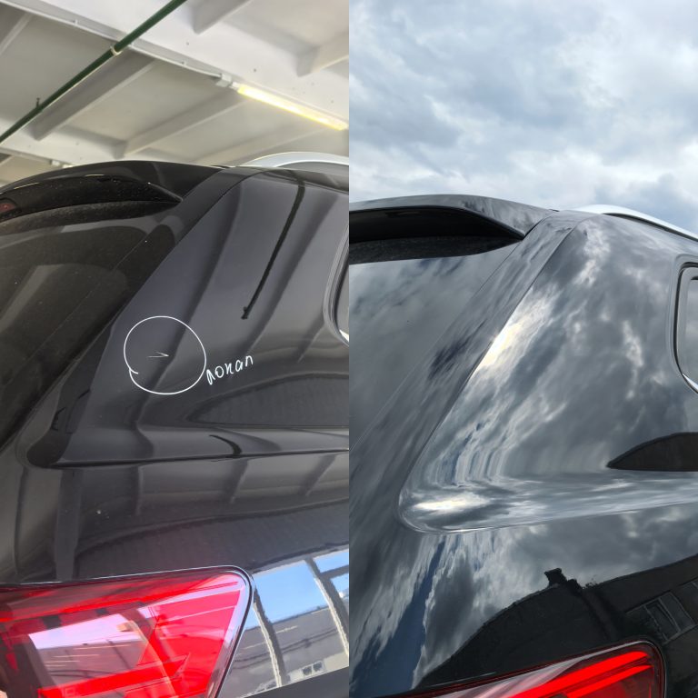 Локальный ремонт сколов на заднем крыле авто