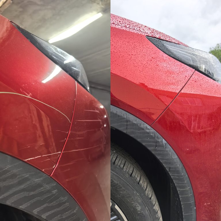 Локальный ремонт царапин переднего крыла и бампера