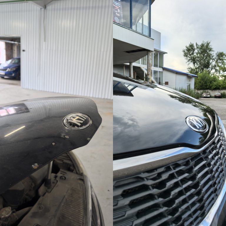 Локальный ремонт сколов на капоте