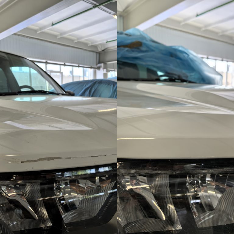 Локальный ремонт царапины на капоте