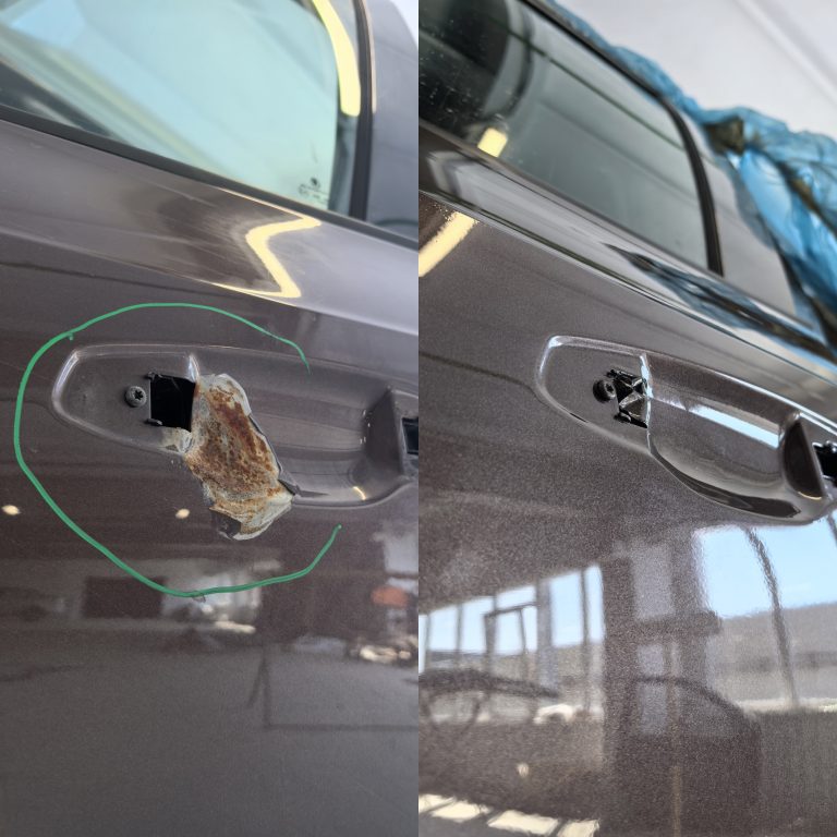 Локальный ремонт коррозии на задней двери