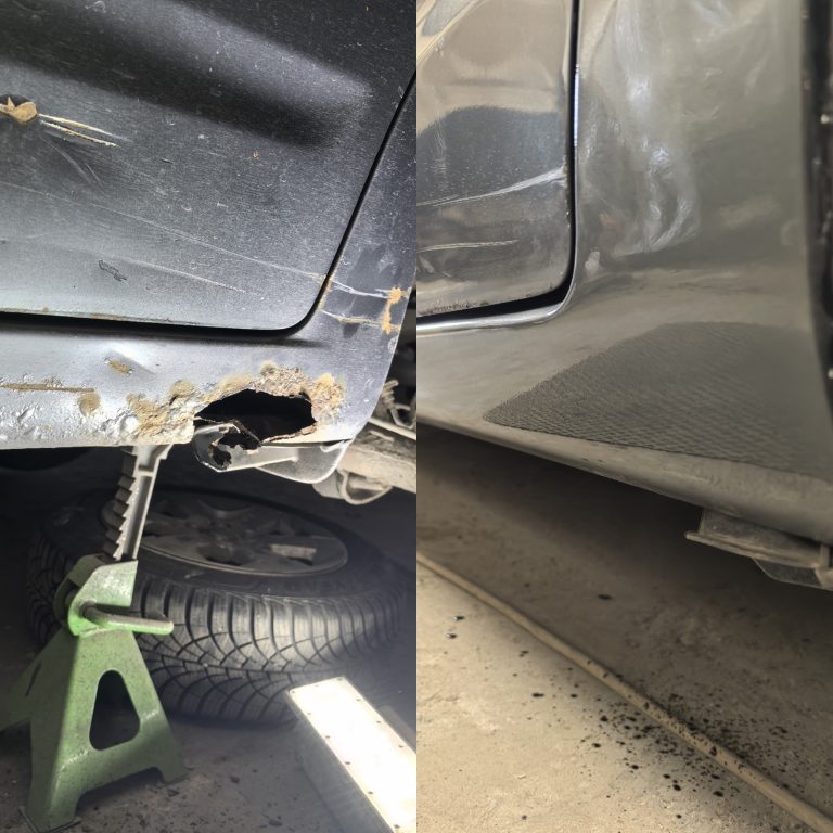 Локальный ремонт коррозии на пороге авто