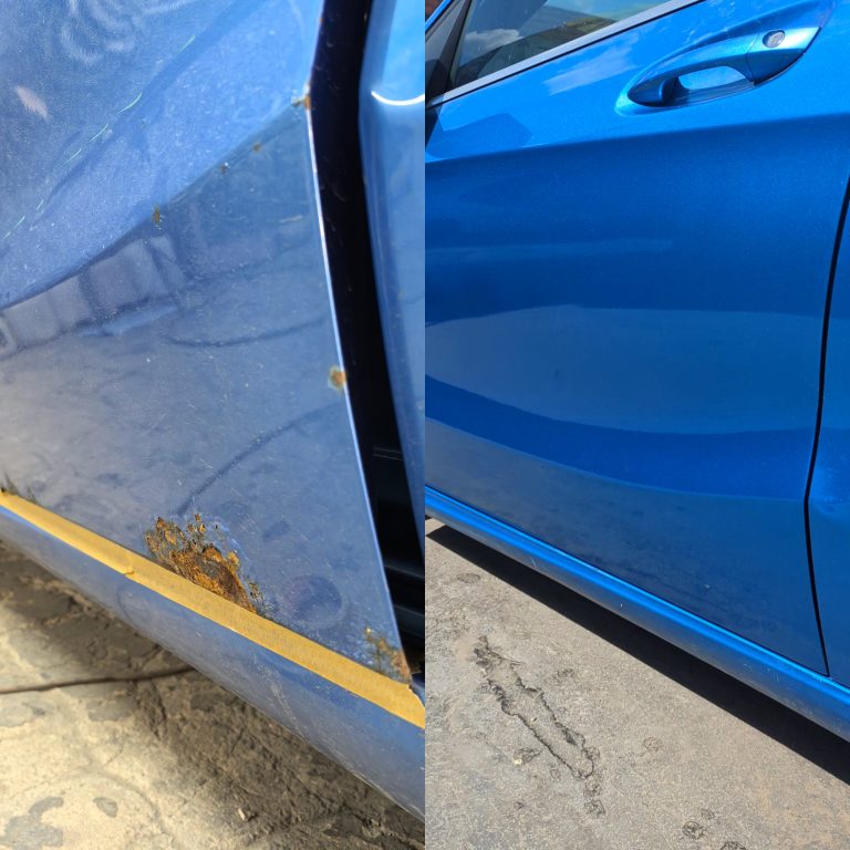 Локальный ремонт коррозии на передней двери