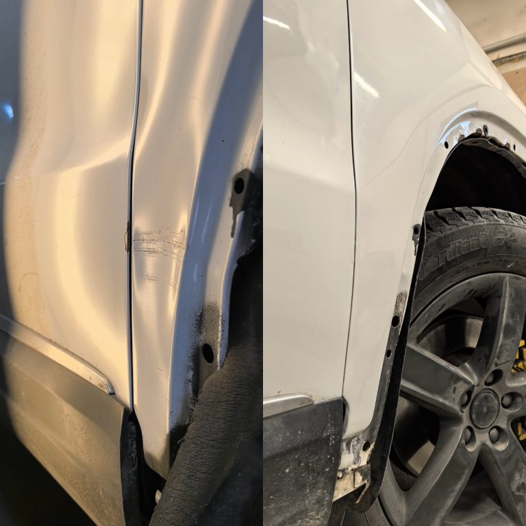 Локальный ремонт вмятины на переднем крыле