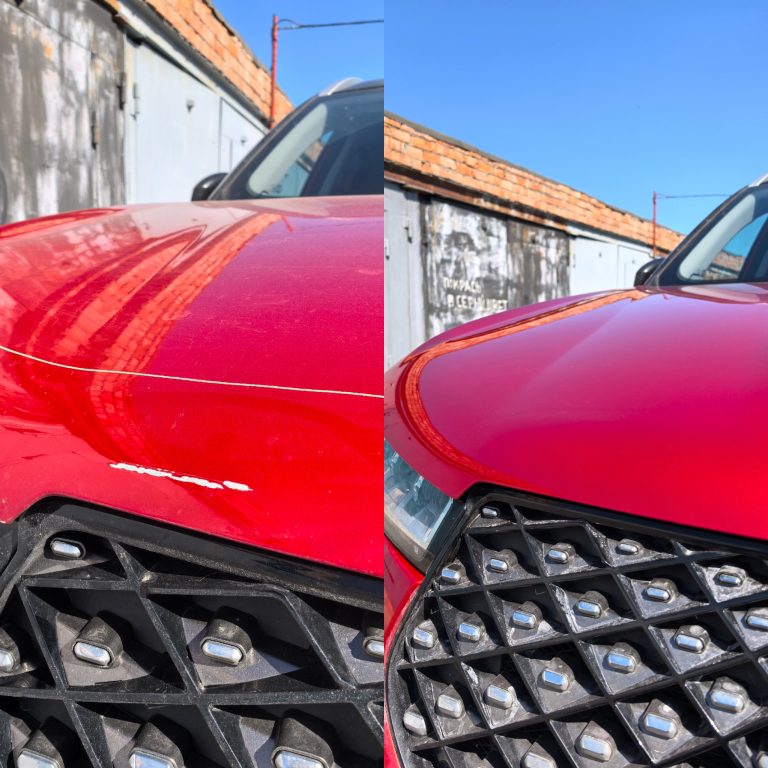 Локальный ремонт царапины на решетке радиатора